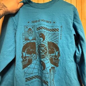 Send it Society Blue Graphic Long Sleeve Shirt (Mystery Box Piece)